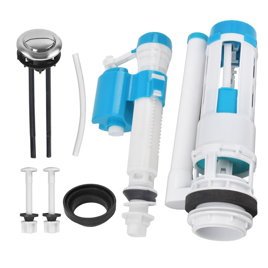 Dual Toilet Flush Valve Push Button Syphon Kit Top Mount Cistern Replacement UK