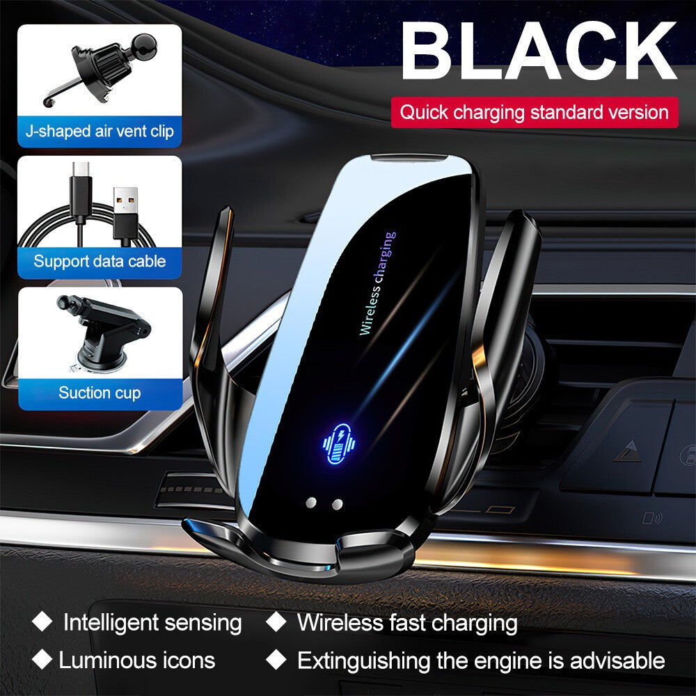 Wireless Car Charger 15W Fast Charging Phone Holder Automatic Clamping Mount UK
