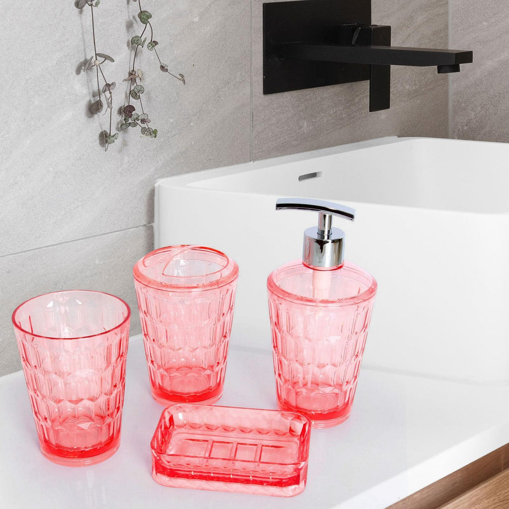 4Pcs Lotion Dispenser Toothbrush Holder Bathroom Accessories Set