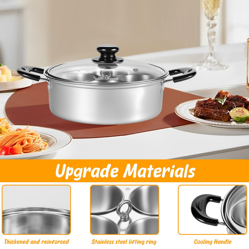 Egg Poacher Stainless Steel Poached Egg Maker Pot Egg Poaching Pan with 4 UK