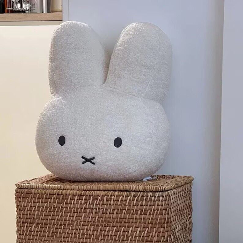 40cm&Beige White HUGE Miffy Mascot Rabbit Face Sleeping Cushion Hug Bed Pillow