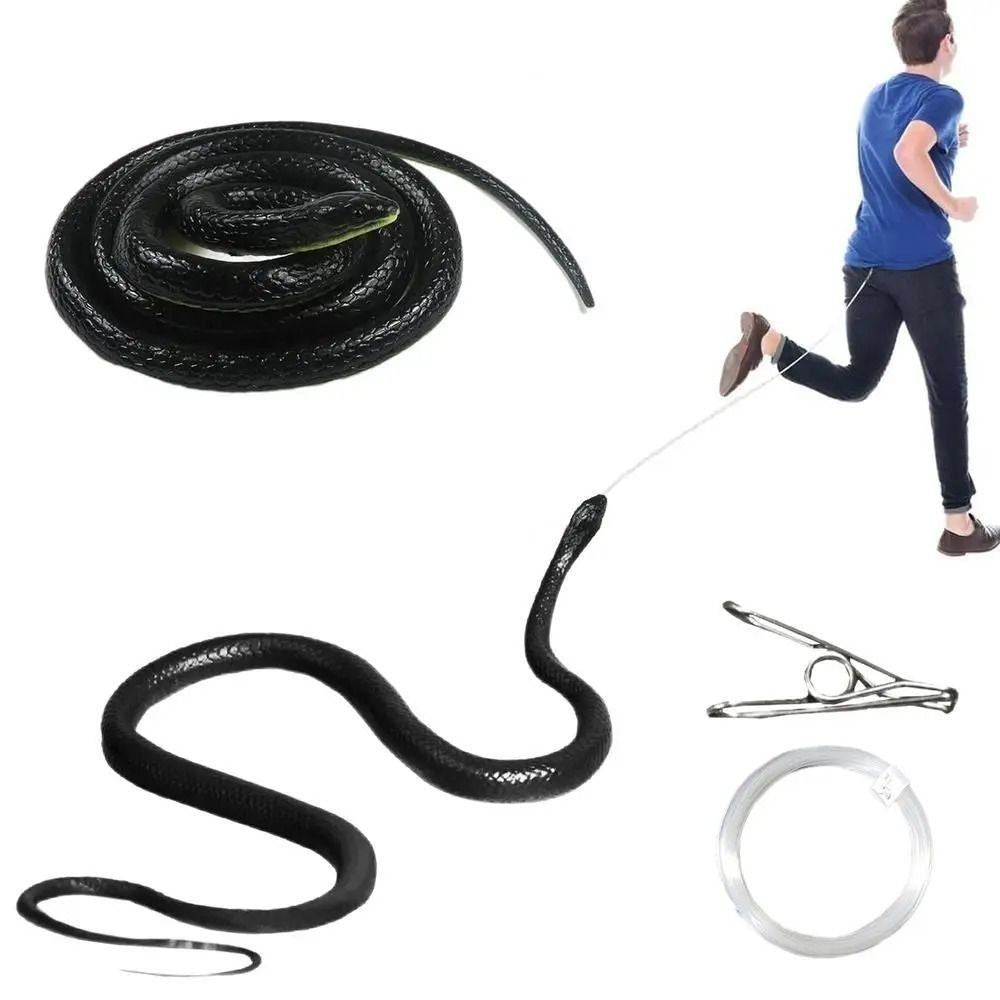 Realistic Snake Prank Toy w/String & Clip Chasing Snake Prank That Chase People