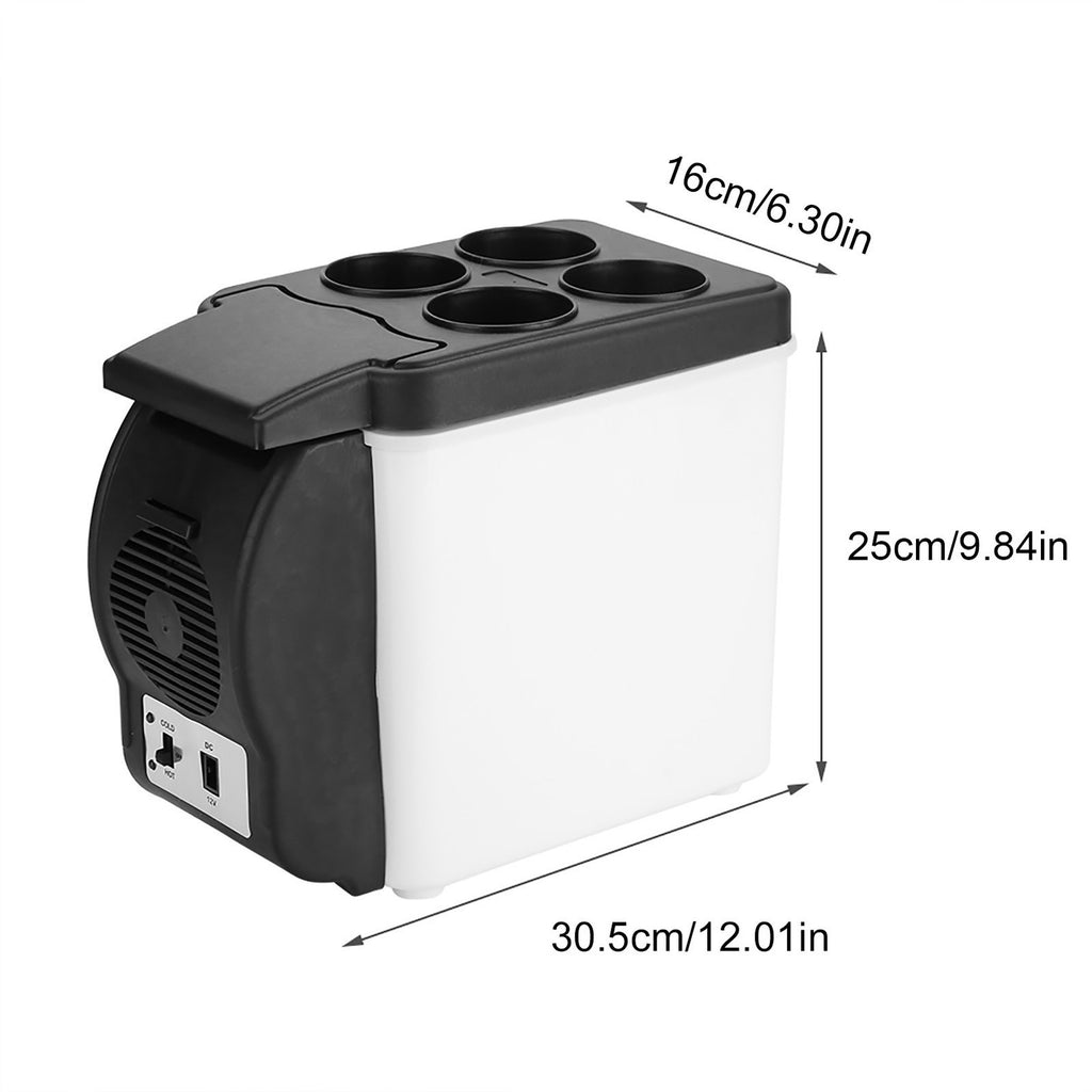 12V 6L Portable Car Refrigerator Mini Food Drinks Warmer Cooler Fridge BL