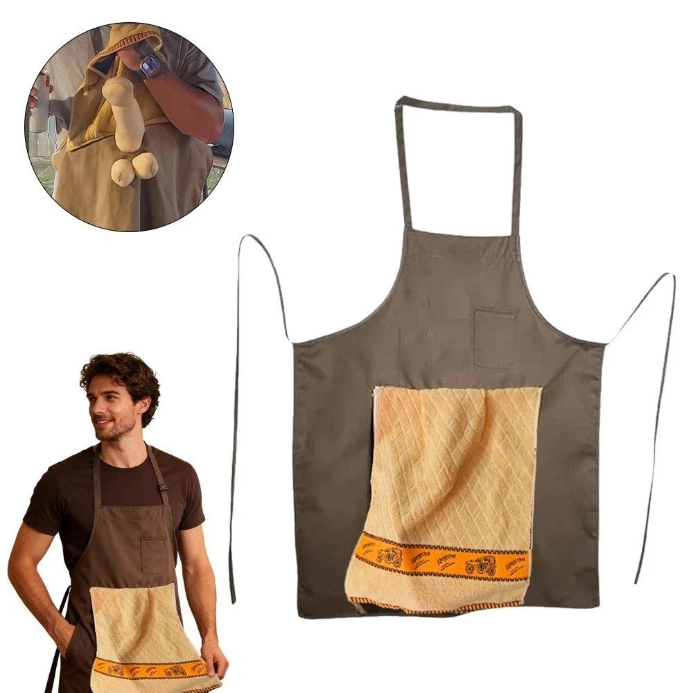 Chef's Prank Apron, Creative Head Prank Apron with Hidden Surprise Gag Gift