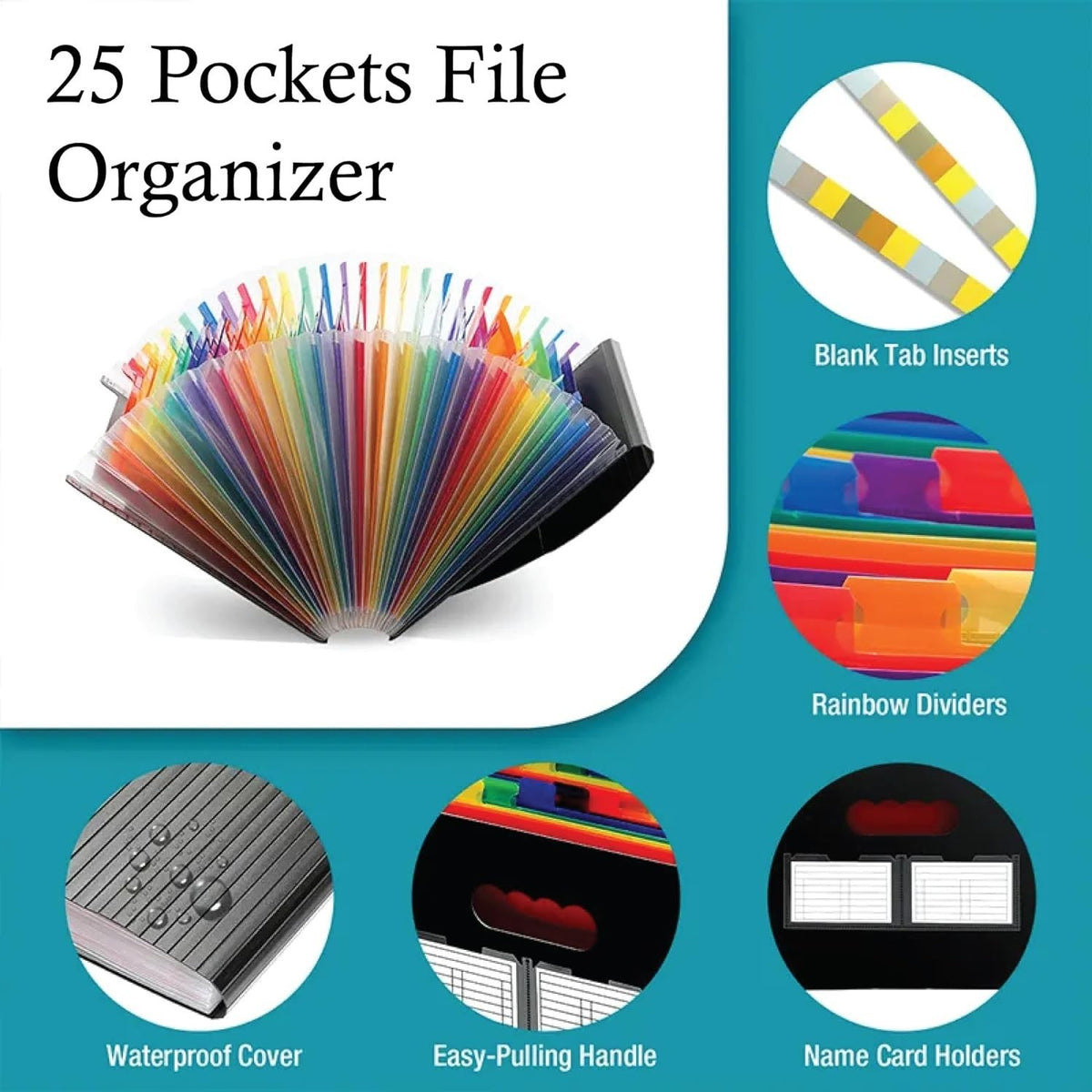 A4 Expanding File Organiser Paper 25 Pocket Expanding A4 Box Document Folder
