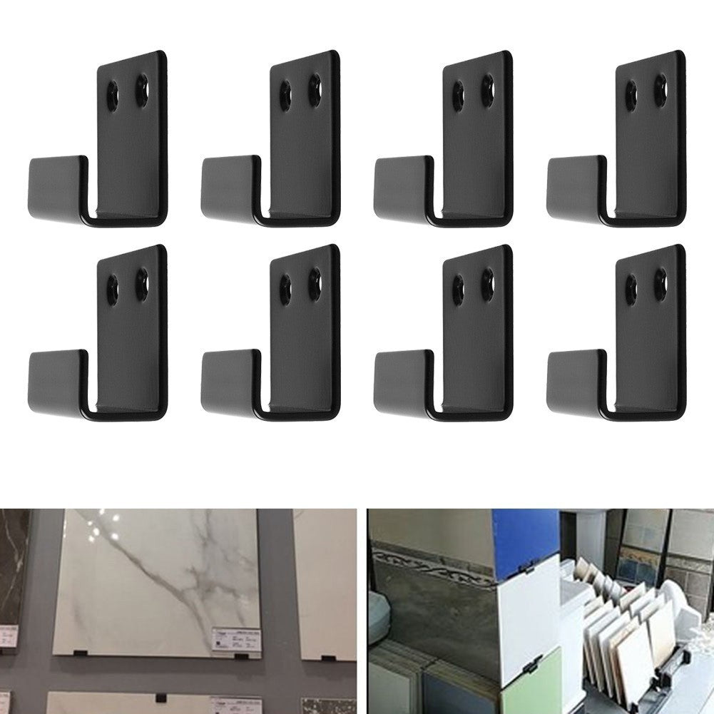 8XAdjustable Ceramic Tile Display Bracket Holder J Hooks Load Capacity 60kg