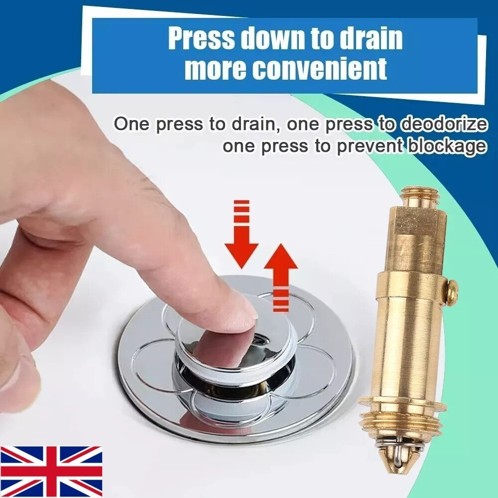 Easy Pop Up Click Clack Basin Sink Bath Waste Plug Replacement Bolt Spring M8 UK