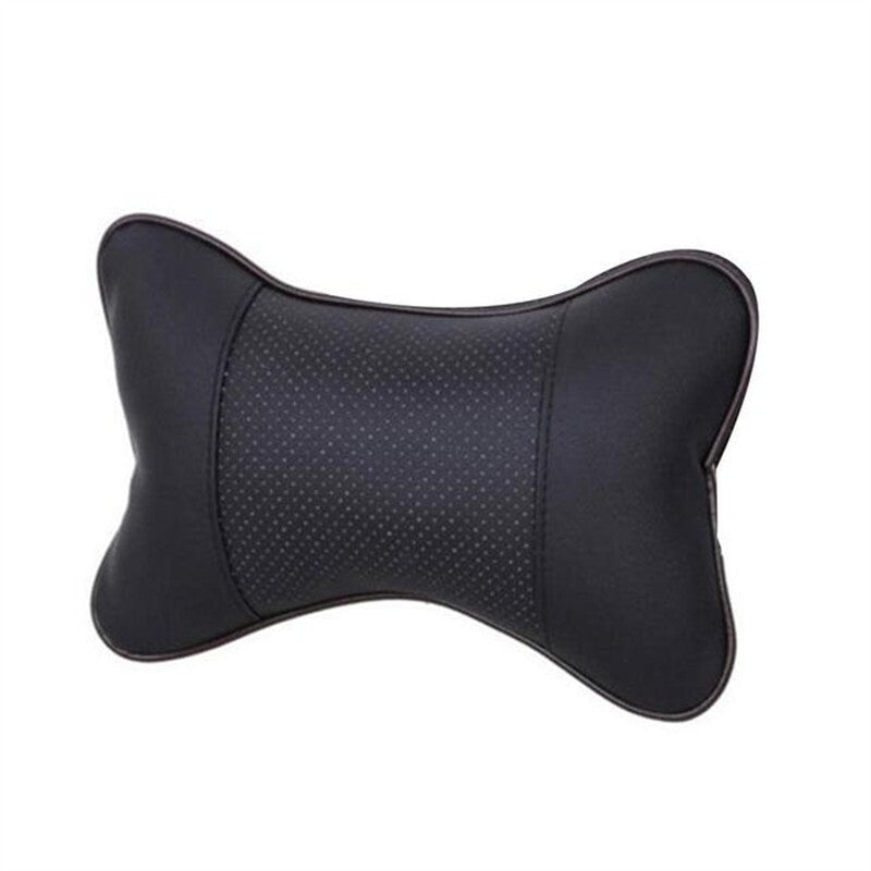 2x Auto Car Seat Head Neck Rest Leather Support Cushion Pad HeadRest Bone Pillow