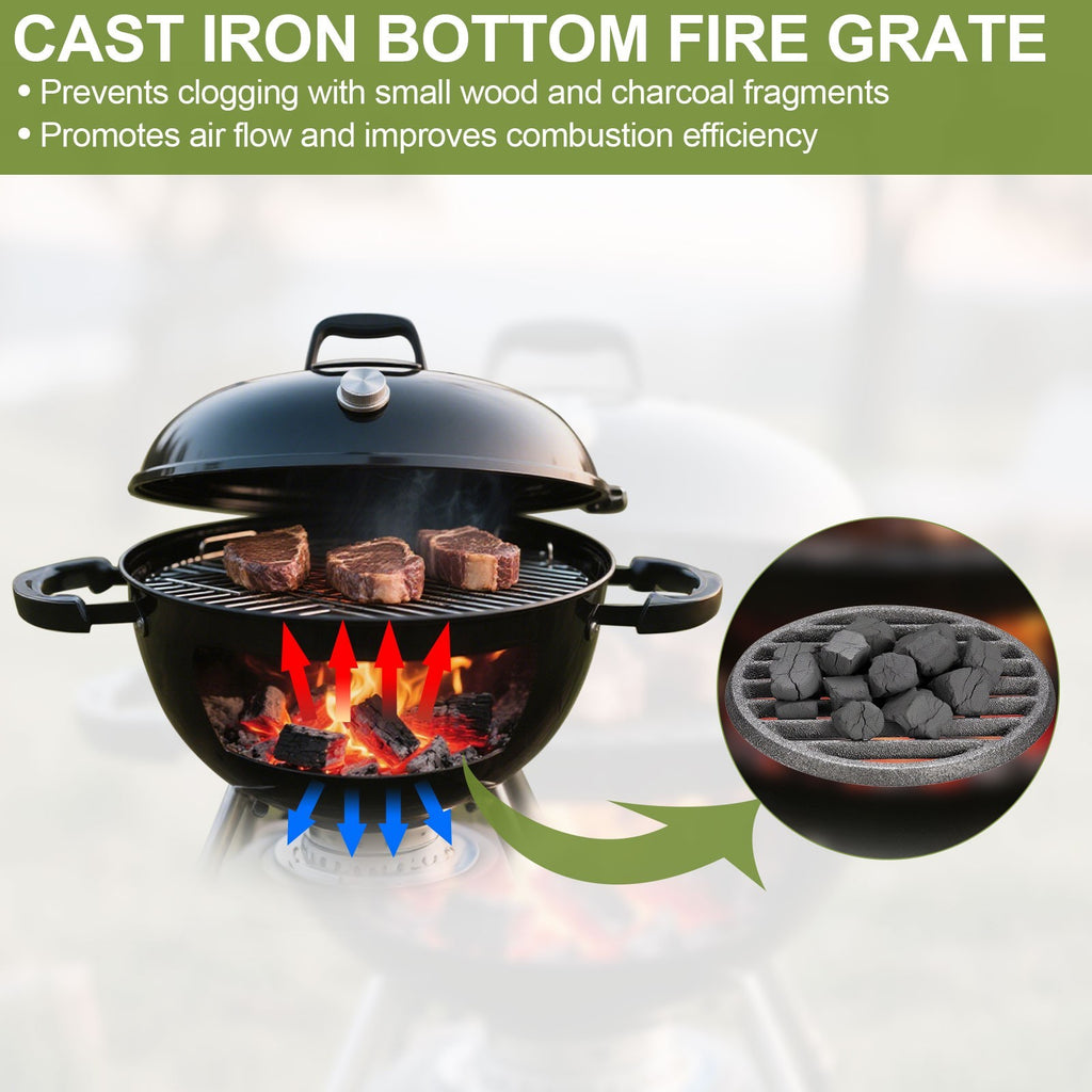 Cast Iron Bottom Fire Grate 5.9" OD Round BBQ High Heat Charcoal Plate
