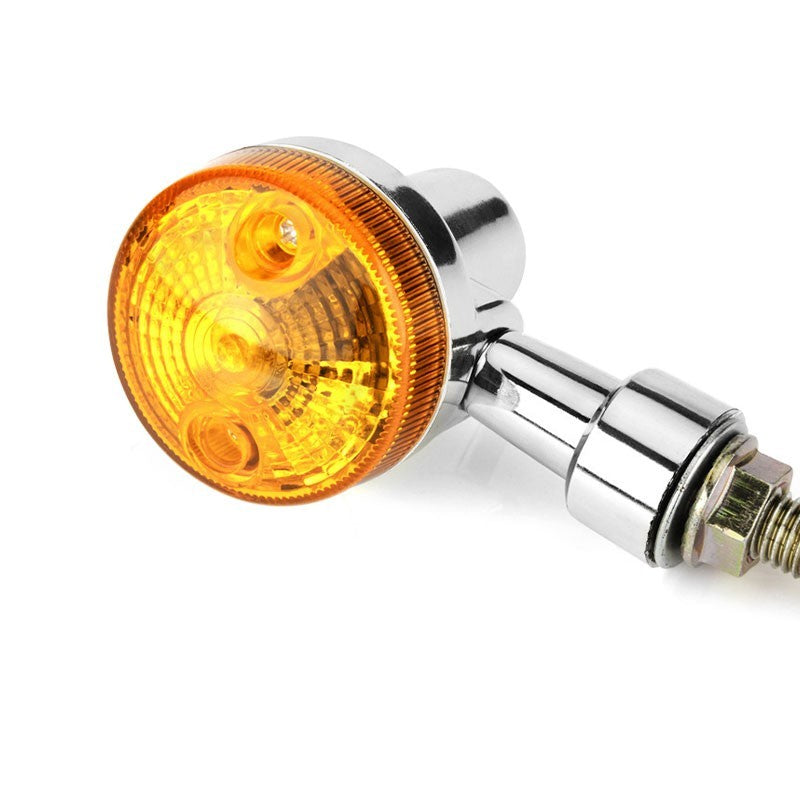 4x Motorcycle Turn Signal Blinker Indicator Light Amber Chrome Bullet Bulbs 12V