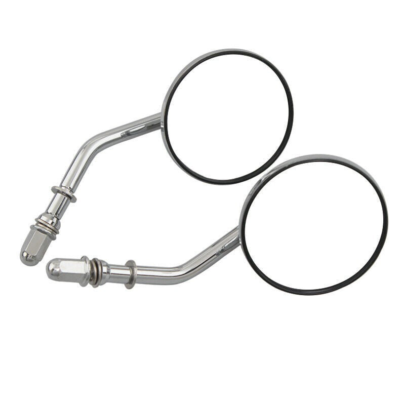 Chrome Motorcycle Motorbike Round Rear Wing Mirrors For Harley Sportster Bobber*