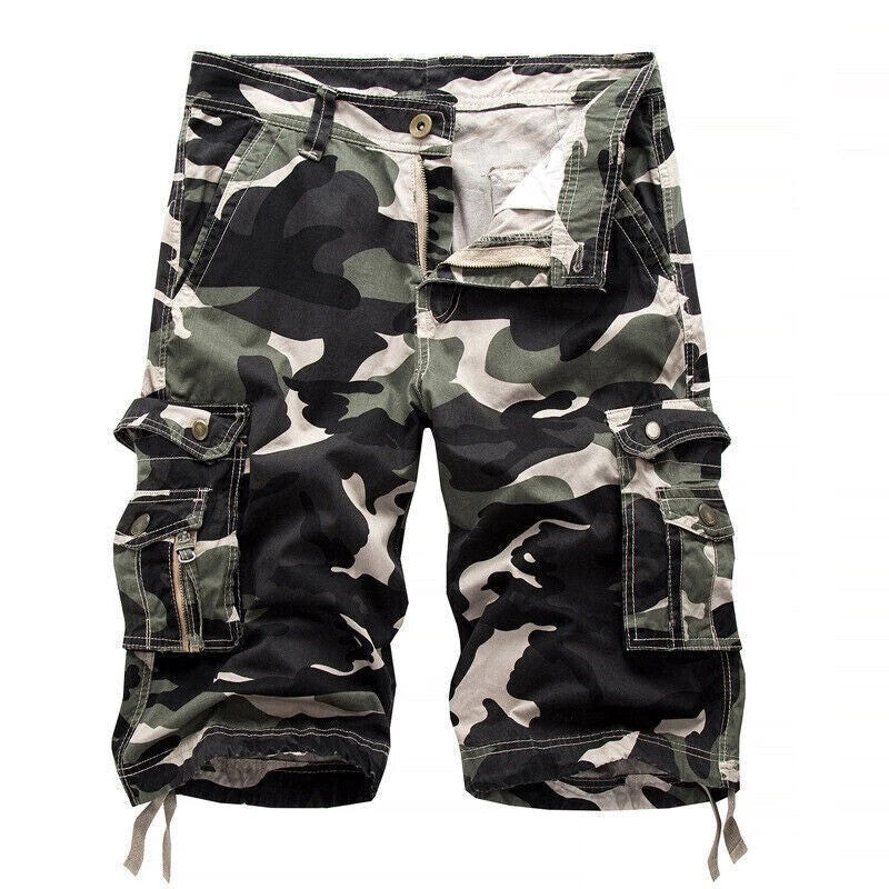 Super Large 7XL Summer Mens Cargo Shorts Combat Twill Work Camo Army Knee Pants