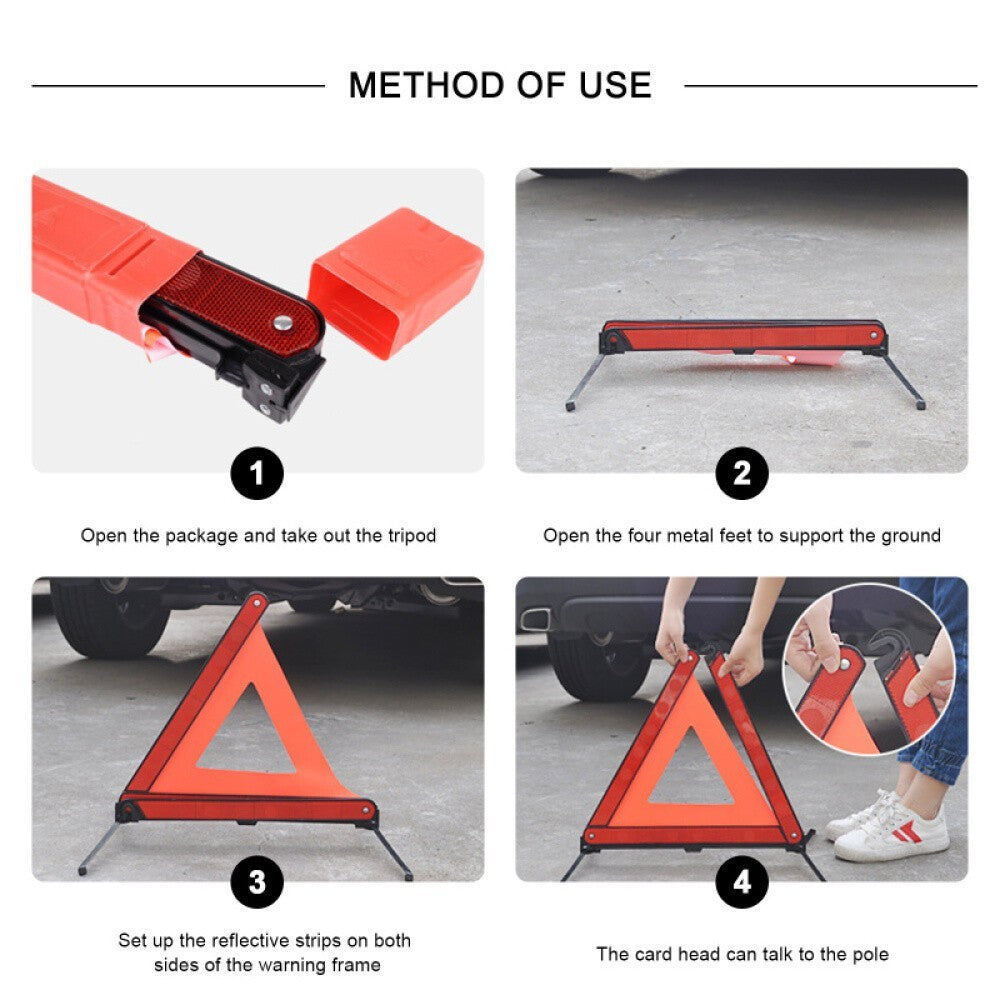 Warning Triangle X 2 Large Reflective Car Breakdown Hazard Road EU Emergency
