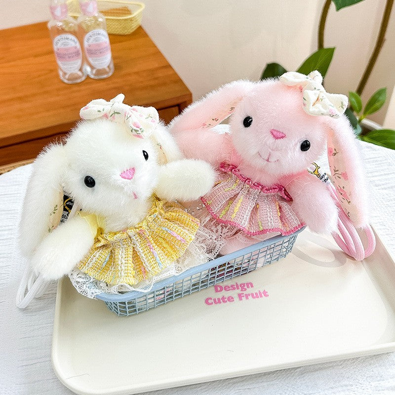 New Floral-pattern Plush Doll Keychain