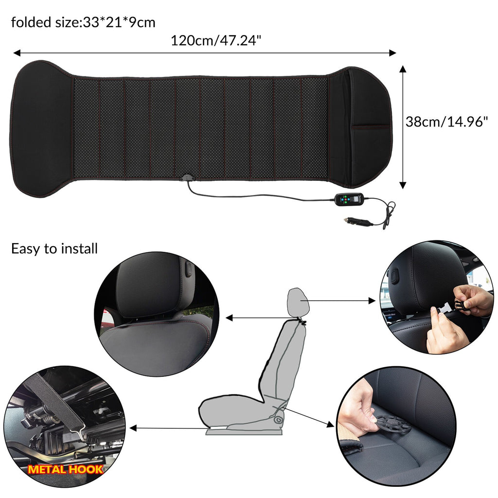 Universal 12V Car Seat Pad Cushion Cover Heating Heater Warm Heated Cold Winter