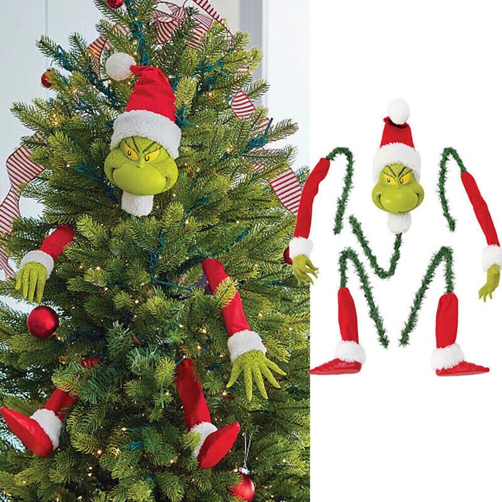 Grinch Arm Leg Head Ornaments Holder Christmas Tree Decorations Xmas Party Gift