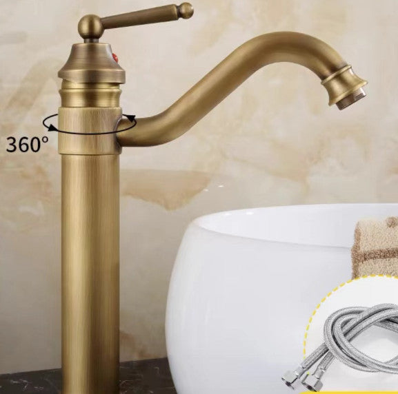 New Antique Copper Bathroom Mono Taps Single Lever Basin Sink Swivel Mixer Tap