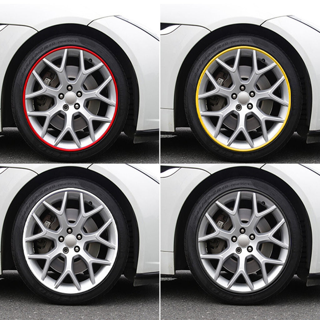 4Pcs Kit 16-20 Inch Car Wheel Hub Rim Trim Tire Ring Guard Strip Protector