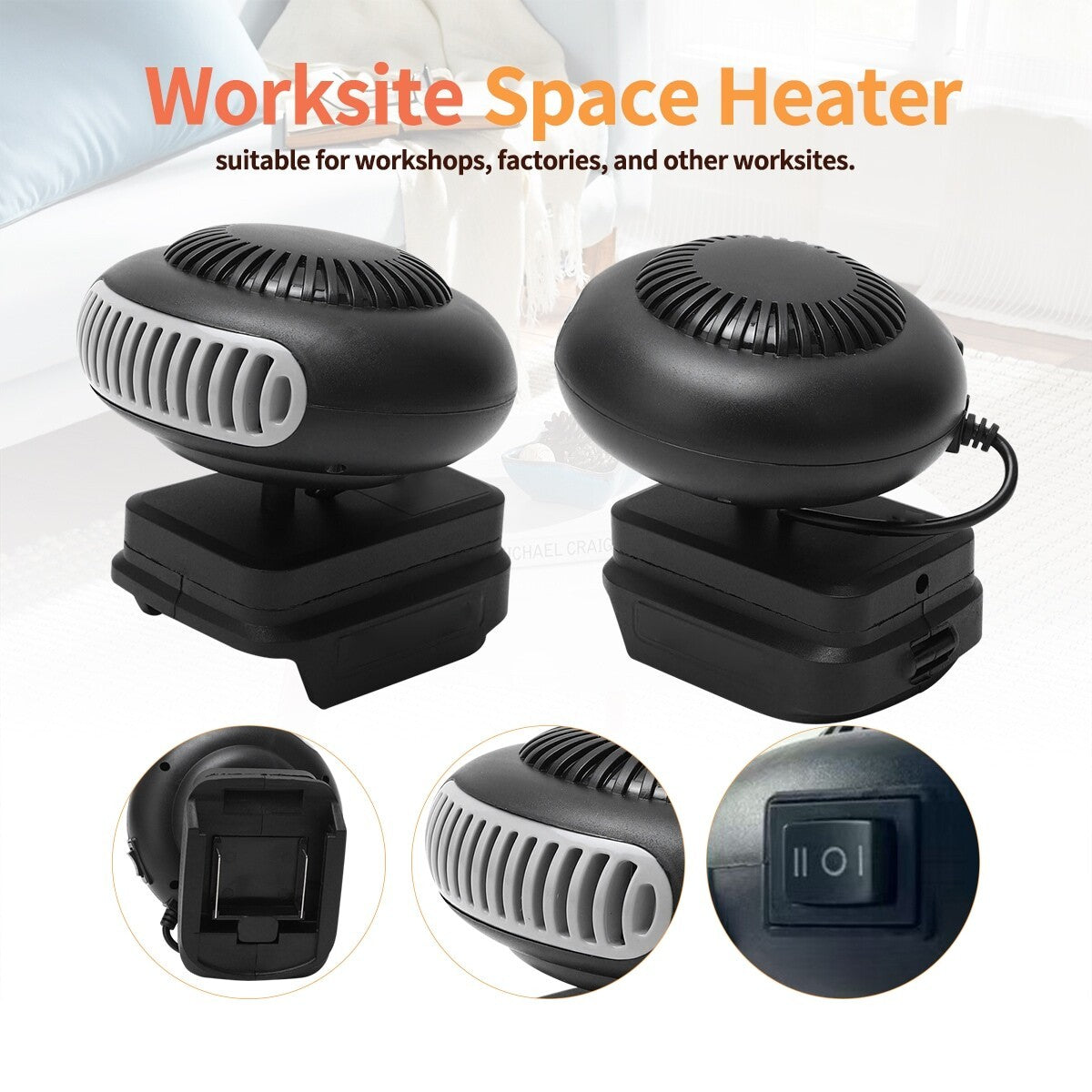 Space Heater Powered Electric Heater Fan For Makita 18V Battery with USB