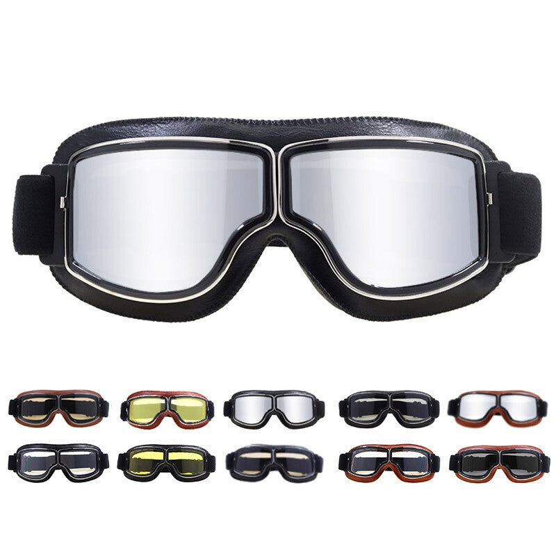 Motorcycle Windproof Goggles Old School Vintage Retro Motorbike Glasses Eyewear