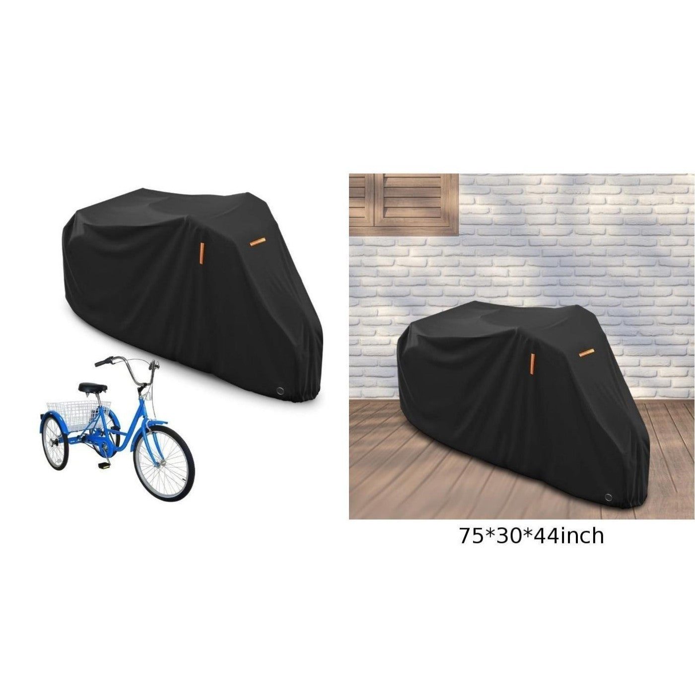 Heavy Duty Waterproof Tricycle Cover 210D Oxford Cloth Reflective Strips