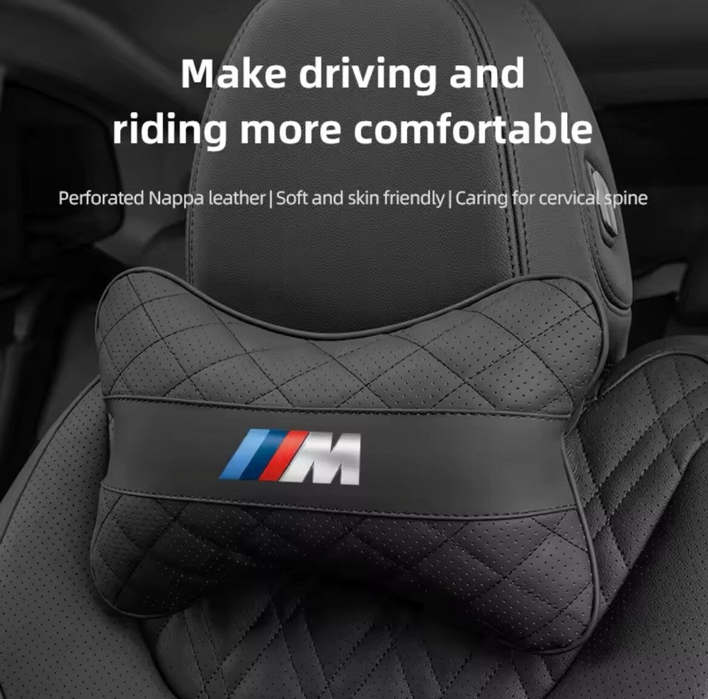 Luxury PU Leather B-M-W Headrest Cushion Neck Support Pillow for B-M-W M Sport