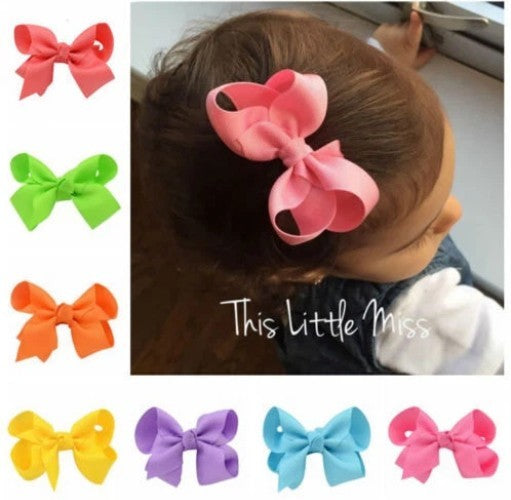 40PCS Baby Girls kids Ribbon Bow Alligator Hair Clip Cute Bows Clips School Pair