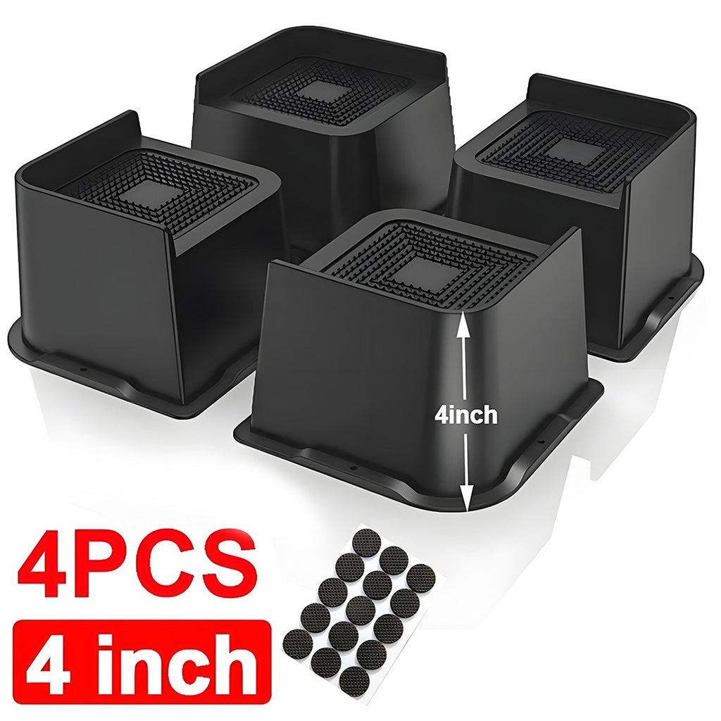 4 Pcs/Set 4 Inch Bed Risers Support Bed Lifter  Couch Sofa Table Chair Leg UK