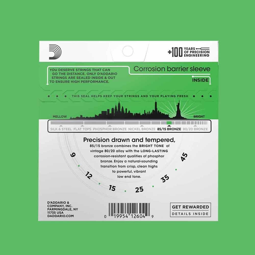 Acoustic Guitar Strings, Super Light EZ890 By D'Addario, 9 - 45 Gauge B