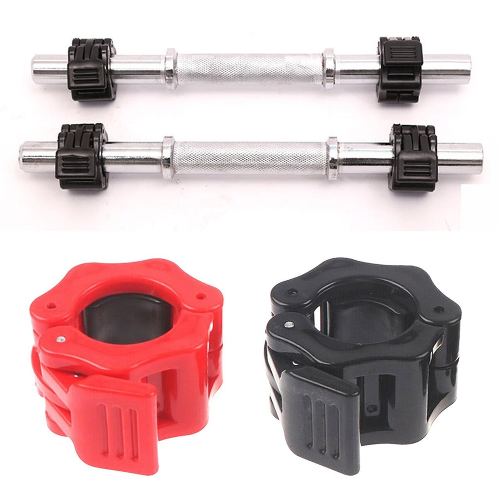 2xOlympic Spinlock Collars Barbell Dumbbell Clips Clamp Weight Bar Locks 28mm