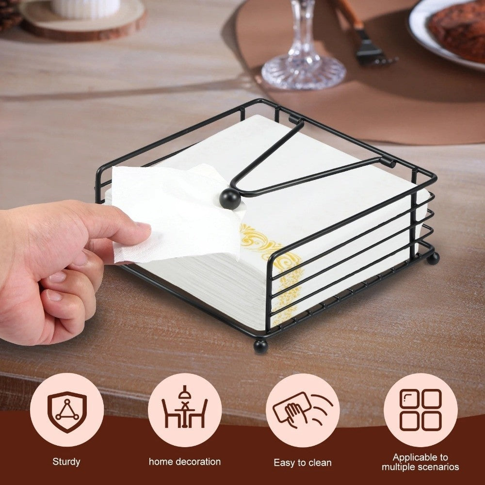 Desktop Metal Napkin Holder & Tissue Dispenser Modern Design Napkin Holder