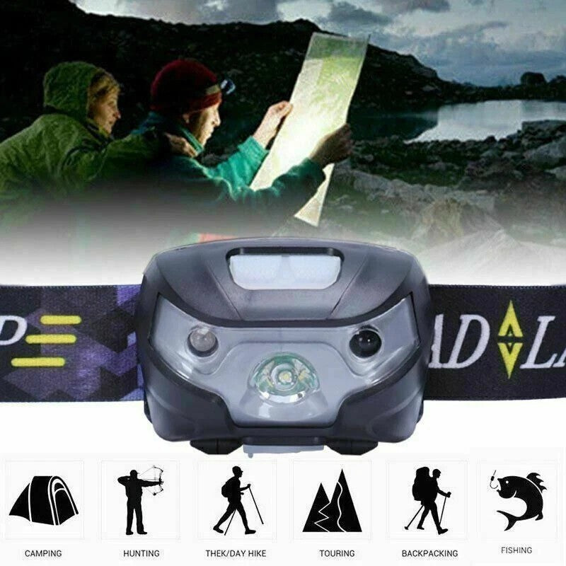 USB Rechargeable LED Headlamp Super Bright, Waterproof Head Torch UK