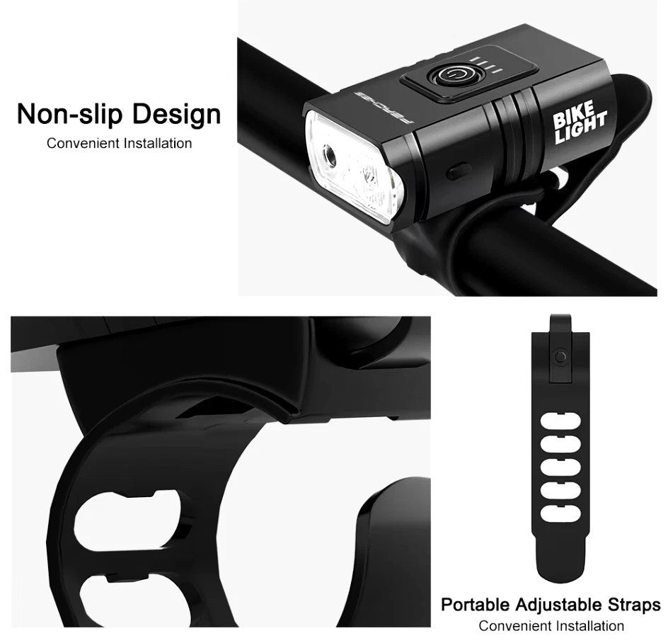 LED Mountain Bike Light USB Rechargeable Bicycle Torch Front Rear Tailgate Lamp