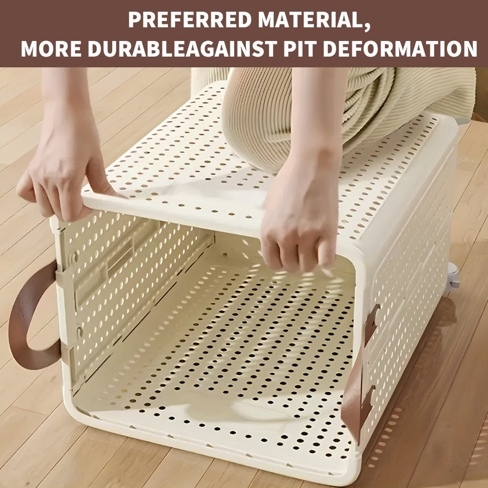 Large Capacity Foldable Laundry Basket with Wheels Laundry Room Laundry Basket