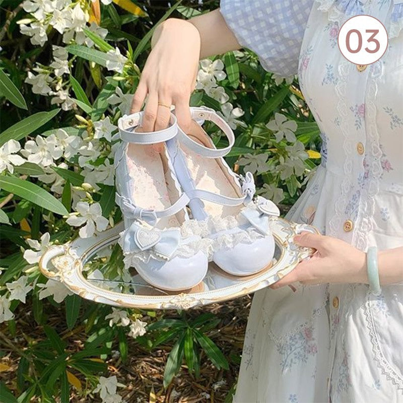 35-40 Sweet Lolita Mary Jane Shoes Cute Round Toe Heel Comfort Casual Non-Slip