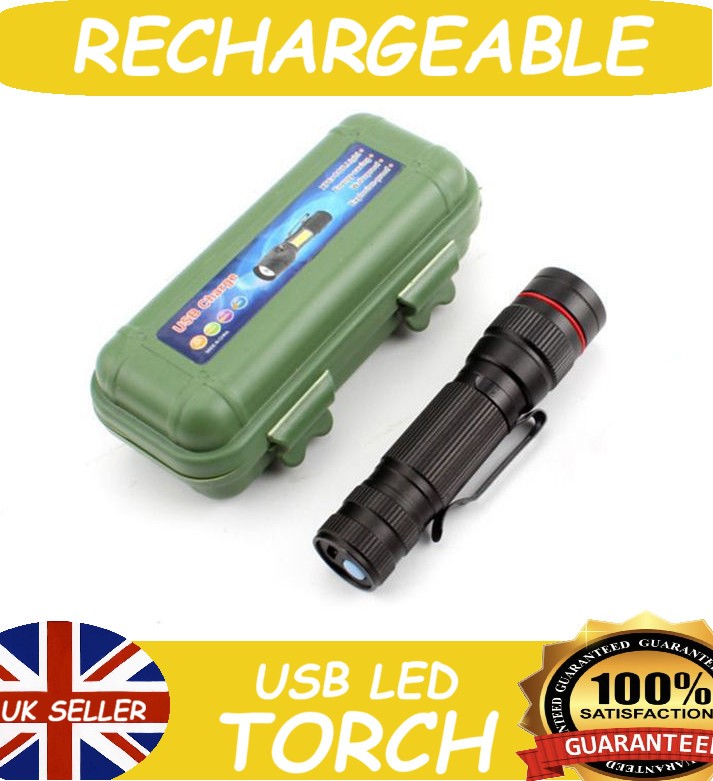 MULTI USE USB Rechargeable LED Flashlight Super Bright Torch Tactical Lamp