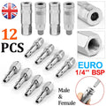 12PCS Air Line Fitting Connector for PCL Vertex Compressor 1/4 BSP Male Female