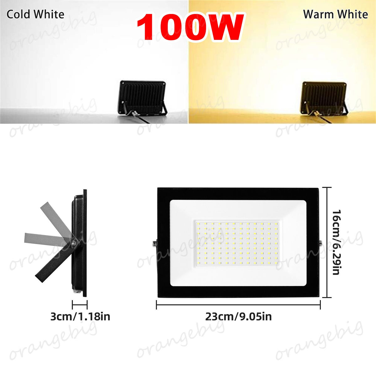 PIR Sensor 100W LED Floodlight Outdoor Garden Security Lamp Lighting