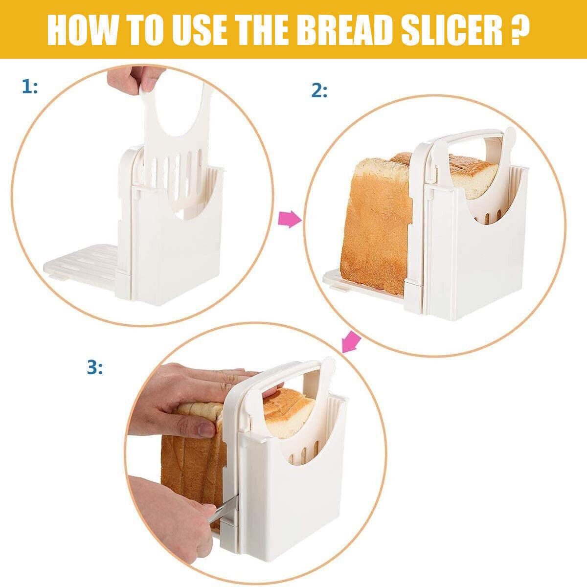 Bread Slicer Foldable Toast Slicer Adjustable Toast Slicing Machine