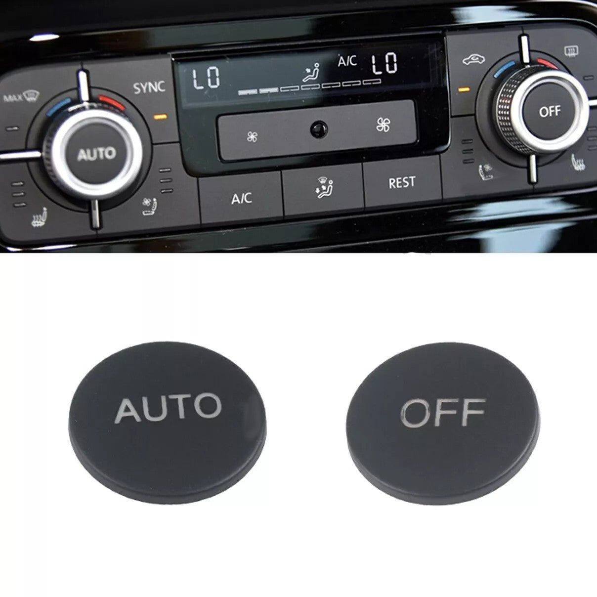 2PCS Front AC Climate Control Knob Button Cover Cap For VW Touareg 2011-2014 New