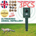 3x Battery Ultrasonic Garden Deterrent Repeller Animal Bird Cat Scarer Pest Dog