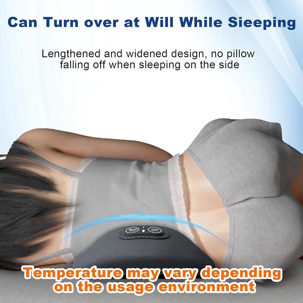 Heated Back Massager Lumbar Support Pillow with Vibration Lower Back Waist UK