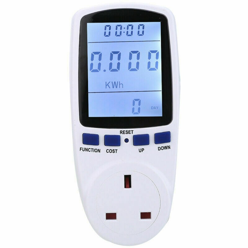Electricity Usage Monitor Power Consumption Meter UK Plug In Watt Kwh Analyser
