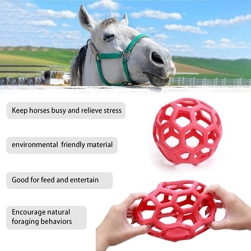 Horse goat Treat Ball Hay Feeder Toy for Hanging Food Toy for Stable Stress x 2