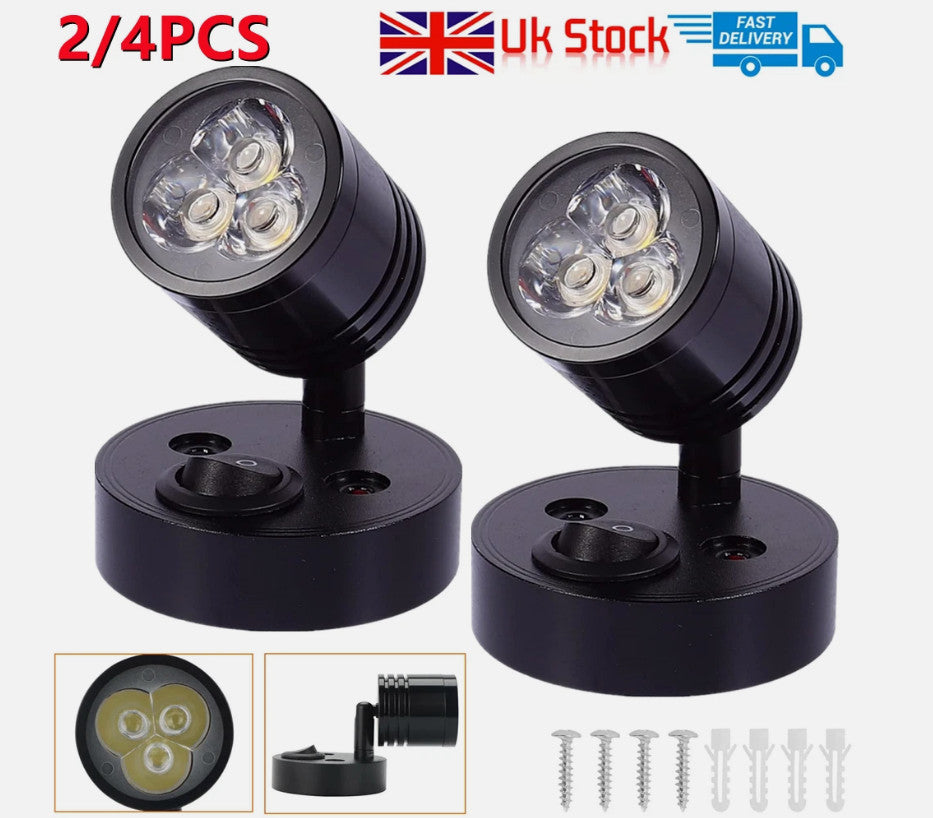 2/4x LED Reading Light Camper Caravan Van Motorhome Boat Interior Spot Lamp 12V