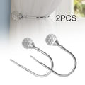 2PC/Set Silver Metal Crystal Curtain Holdback Wall Tie Backs Hooks Hanger Holder