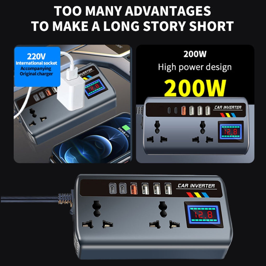 12V/24V to 220V Car Power Inverter Vehicle Socket Converter Plug