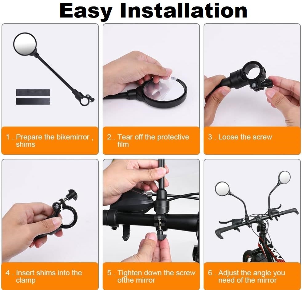 Mobility Scooter Rear View Wing Mirror Wide Angle Adjustable Safety Mirrors Pair