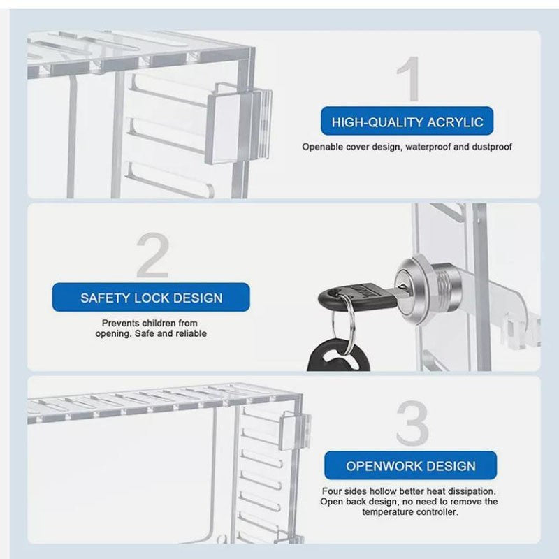Thermostat Guard Lockable Ac Lock Box Cover Clear Thermostat on Wall Universal