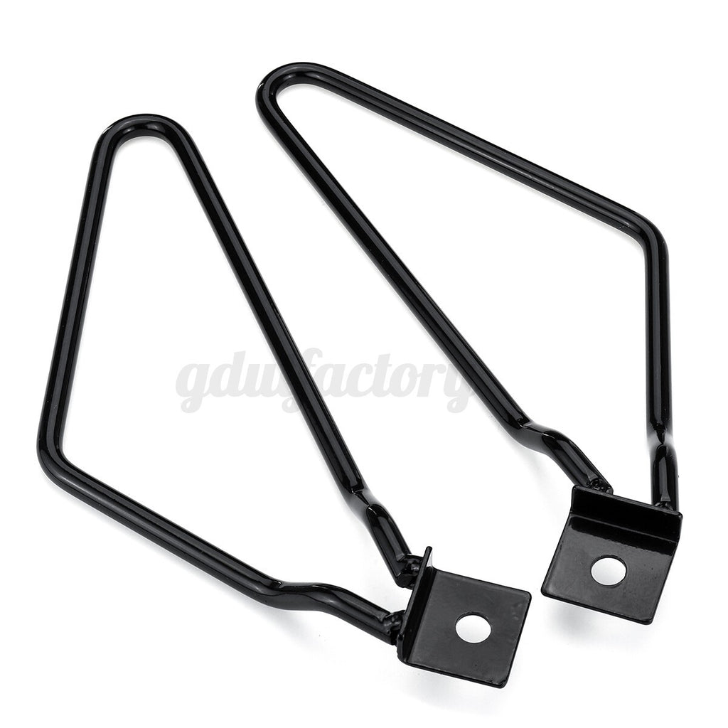 2pcs Black Universal Motorcycle Saddle Bag Support Bars Mount Bracket